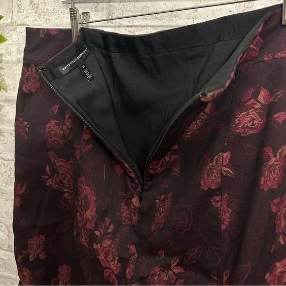 WHBM White House Black Market Floral Black Modest Work Professional Skirt‎ - Picture 4 of 7